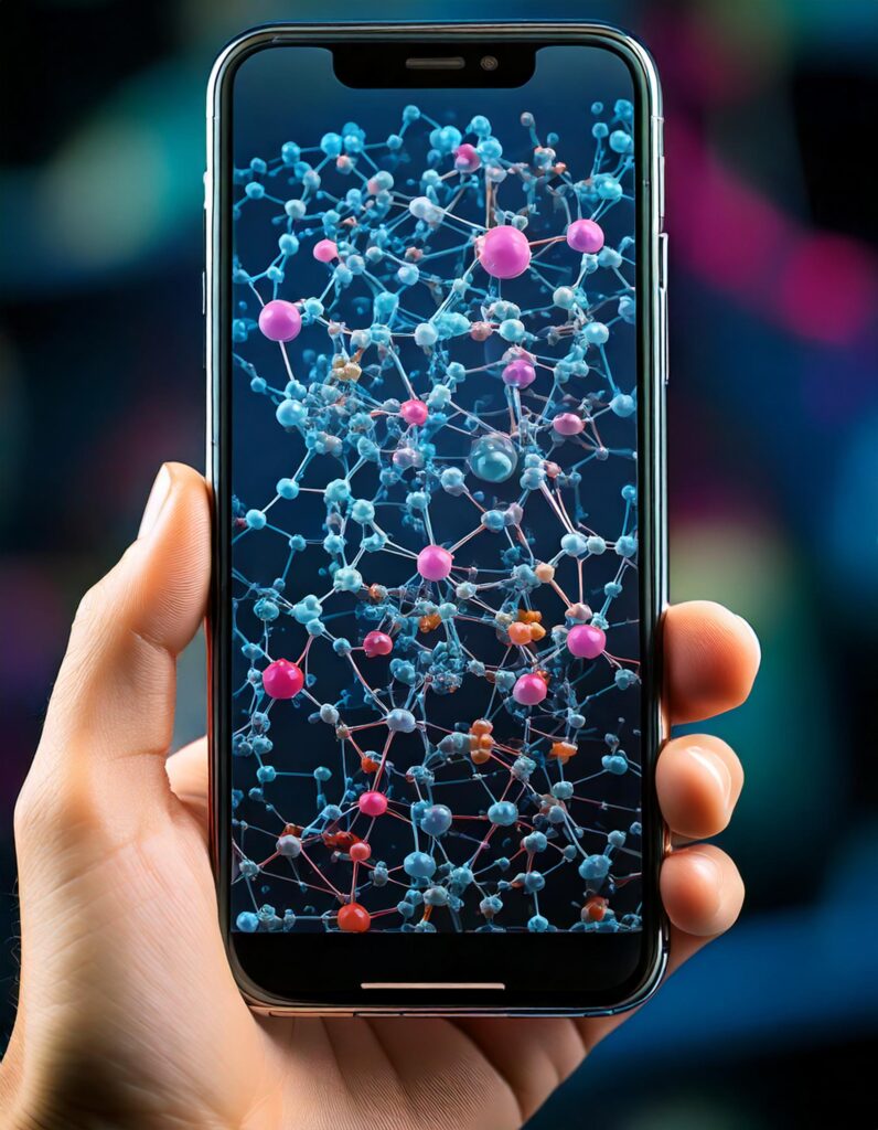 polymer chemical structures inside a smartphone