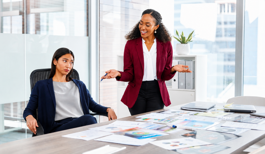 over-selling saleswoman