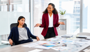 over-selling saleswoman