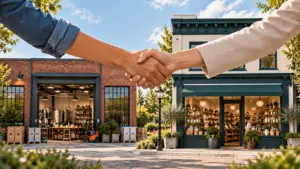 Women’s Handshake Between Local Businesses