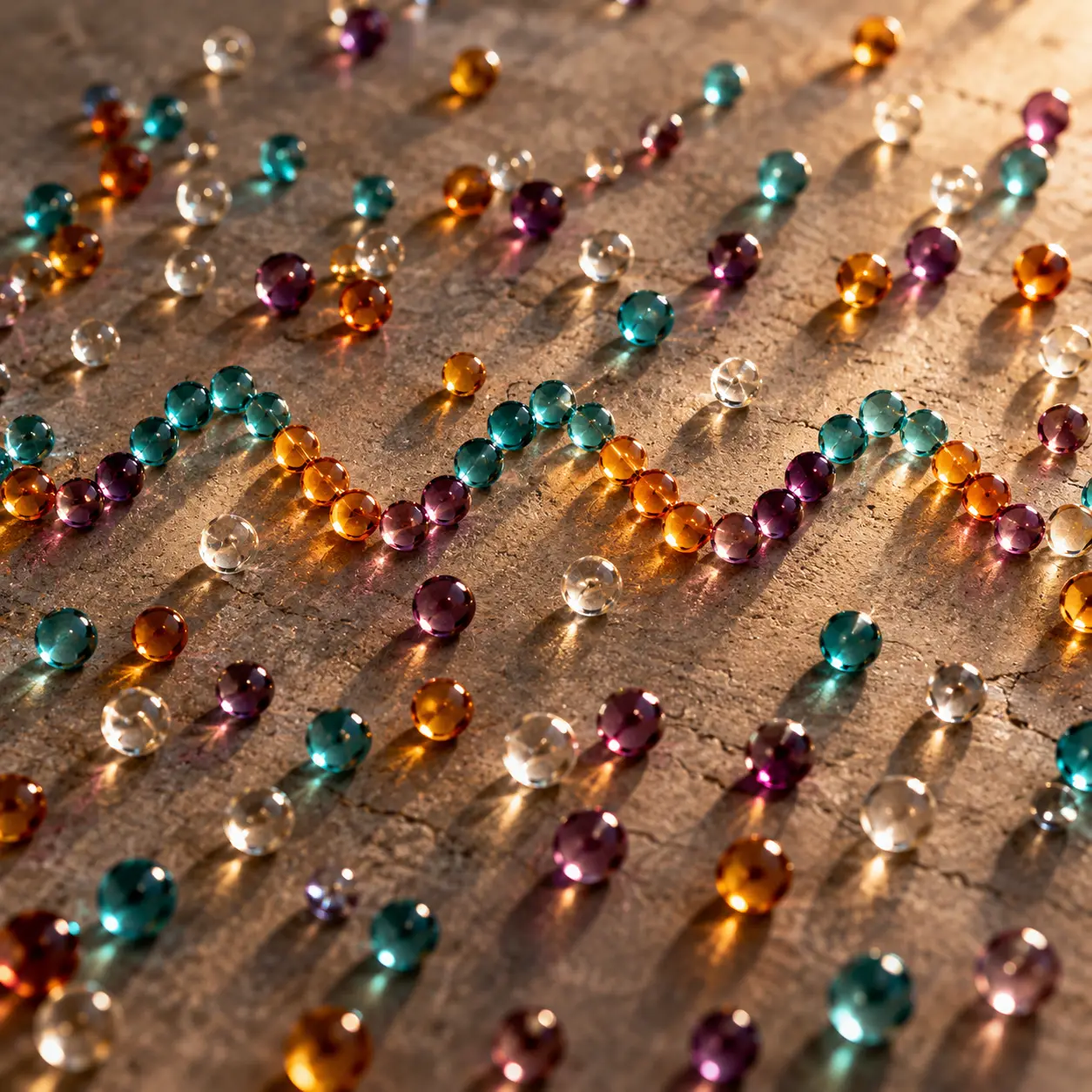 Market Signal Sunlit Wave of Glass Marbles